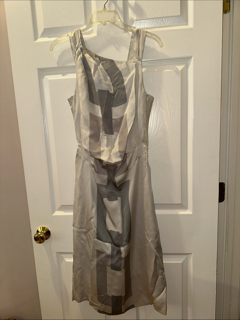 Banana Republic Sleeveless Gray Satin A-Line Dress - Picture 1 of 3